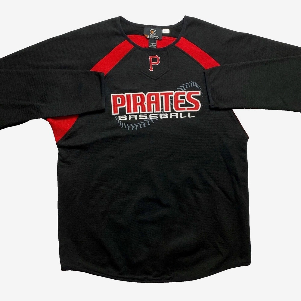 Pittsburgh Pirates Sweatshirt Mens XL Black Baseball Pullover Embroidered